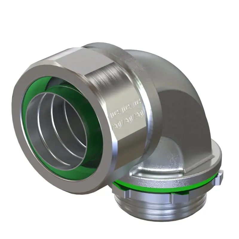 Multiple STR7590B 3/4IN Liquid Tight Insulated Connector, 90 Degree, Metallic