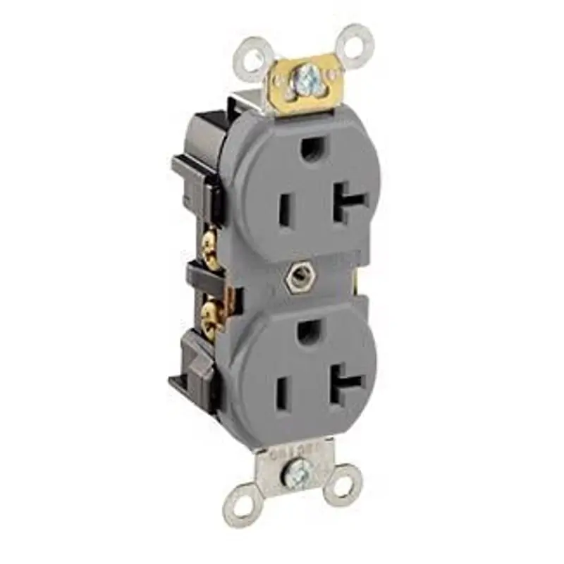 LEVITON 5352-GY 20 Amp 125 Volt Straight Blade Receptacle Gray
