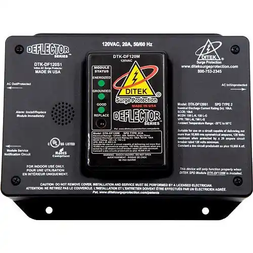 DITEK DTK-DF120S1 Series Connected Surge Protector 120VAC Power with Audible Alarm
