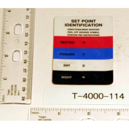Johnson Controls T4000114 Label Set Point
