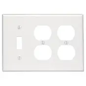 Leviton 84018-40 Metal Wallplate 1 Gang Strap Mount Standard Size