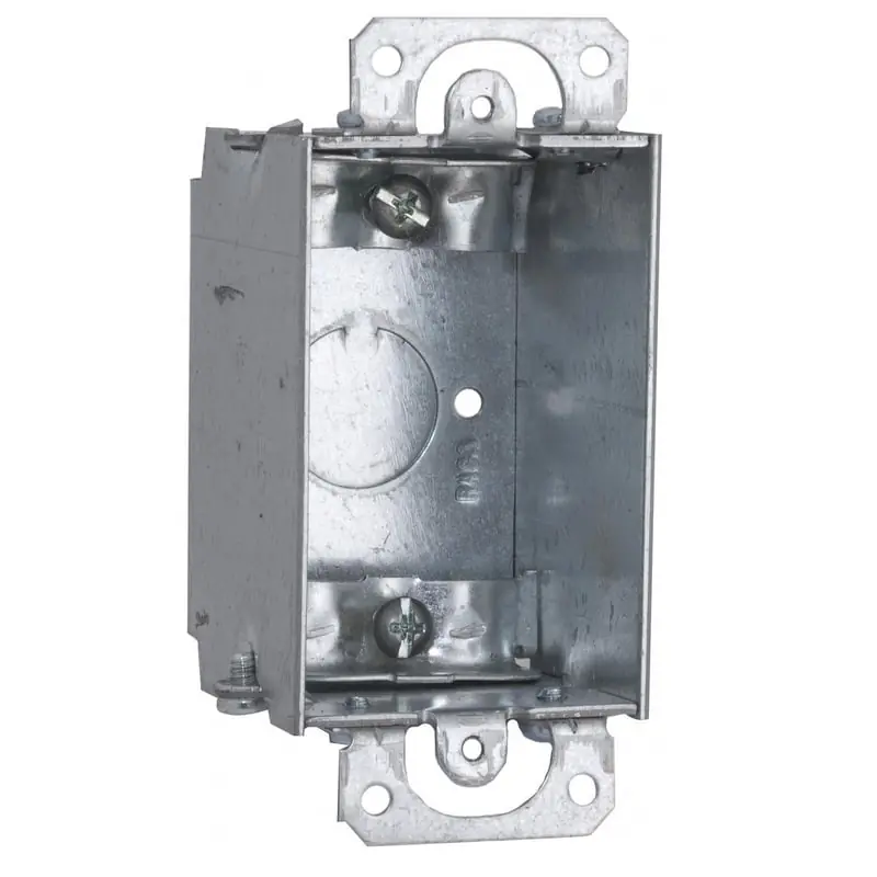 Multiple 445 Switch Box, 2IN Deep, 1/2IN KO, NMSC Clamps, Plaster Ears