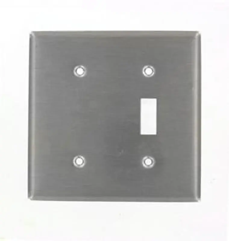 LEVITON 84077-40 2 Gang 1-Toggle 1-Blank Device Combination Wall Plate Standard Size