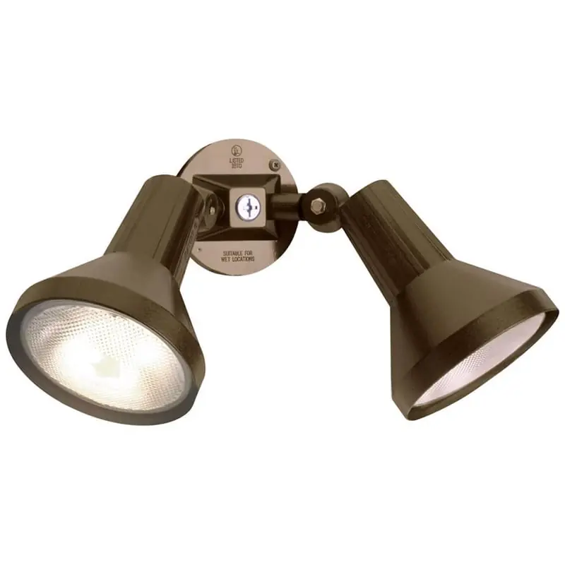Satco SF77-495 FloodLight, 2 PAR38 Lights, Adjustable Swivel, Dark Bronze