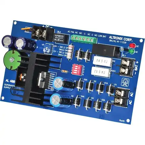 Altronix AL400ULB Power Supply Charger Single Class Output 12/24VDC at 4A Board