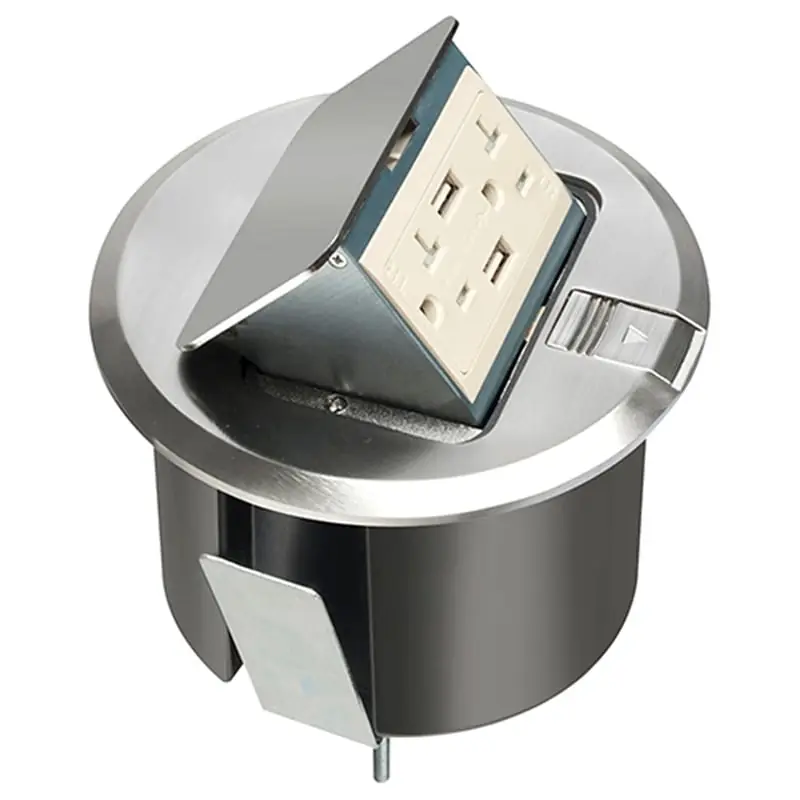 Arlington FLBT6520UNL Round Floor Box Kit With 2 USB Port Receptacle