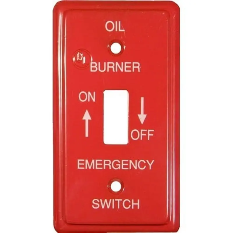 Morris 83490 Emergency Metal Switch Plate, Utility, Oil, Red