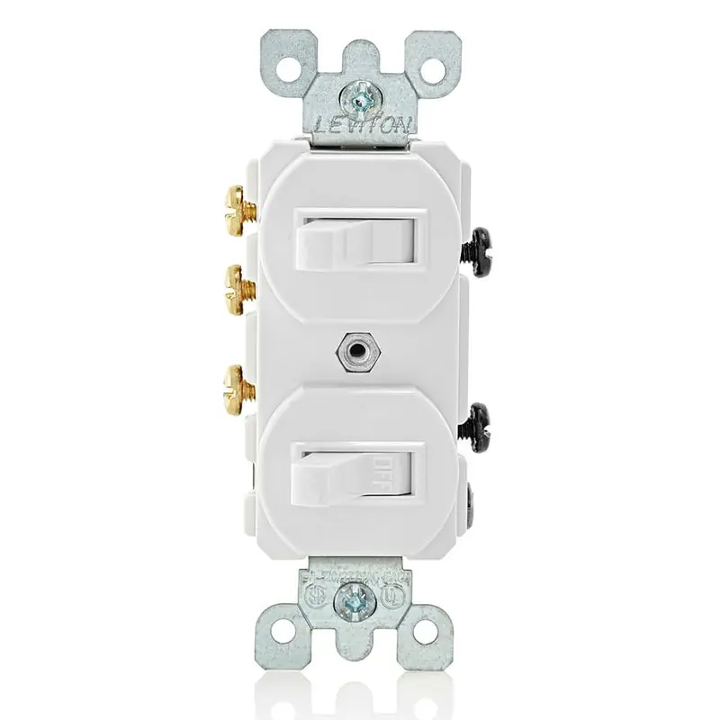 LEVITON 5241-W Combination Switch 15 Amp 120/277 Volt
