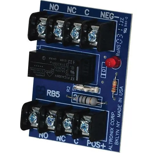 Altronix RB5 Relay Module 6/12VDC DPDT Contacts 5A 220VAC 28VDC