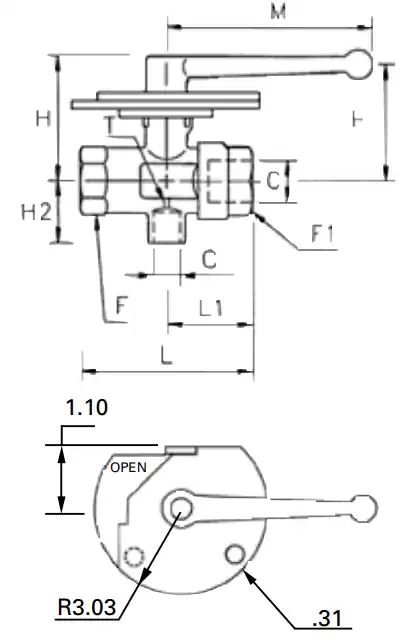Legris 04992335 Double Female Lockable Vented Ball Valve