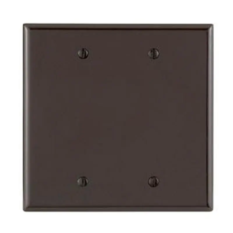 LEVITON 80525 2 Gang No Device Blank Wall Plate Midway Size Brown