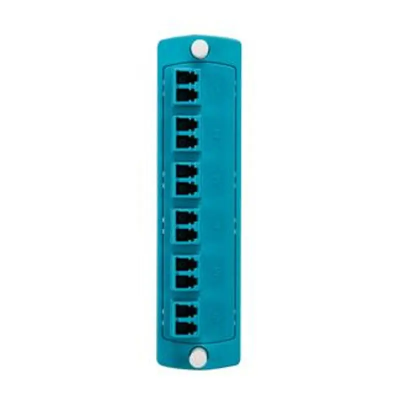 Multiple 5F100-2QL SDX Precision Molded Fiber Adapter Plate, 12 Fiber, LC-Aqua