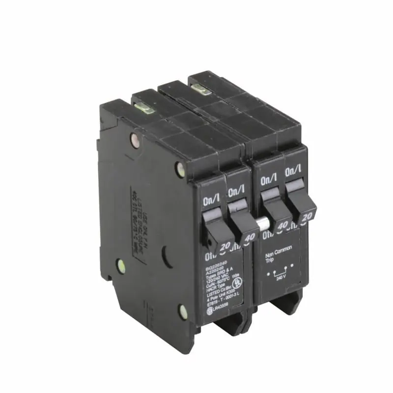 Eaton BQ220240 BR, 4 Pole, 20/40 Amp, Plug-On Circuit Breaker, 120/240 Volt