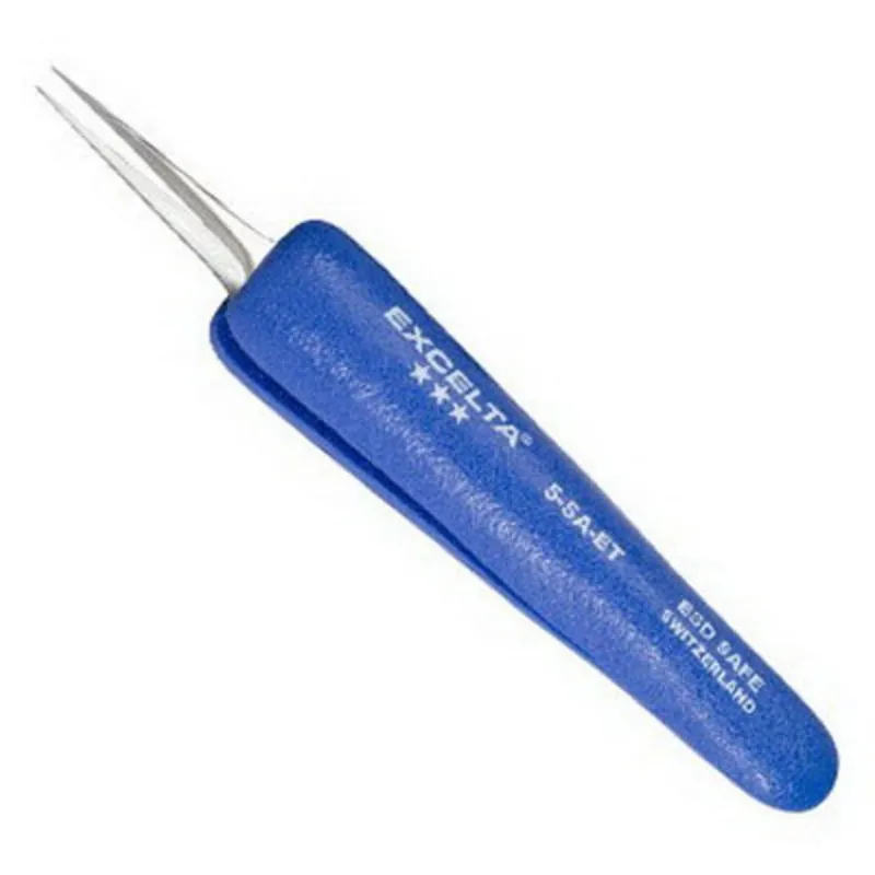 Excelta 5-SA-ET Ergo-Tweeze High Precision Anti-Magnetic Tweezer 4-3/4 L x 3/4 W x 1/2 T