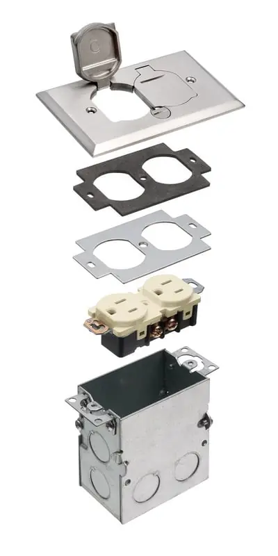 Arlington FLB5331NL 1 Gang Floor Box Kit, Nickel