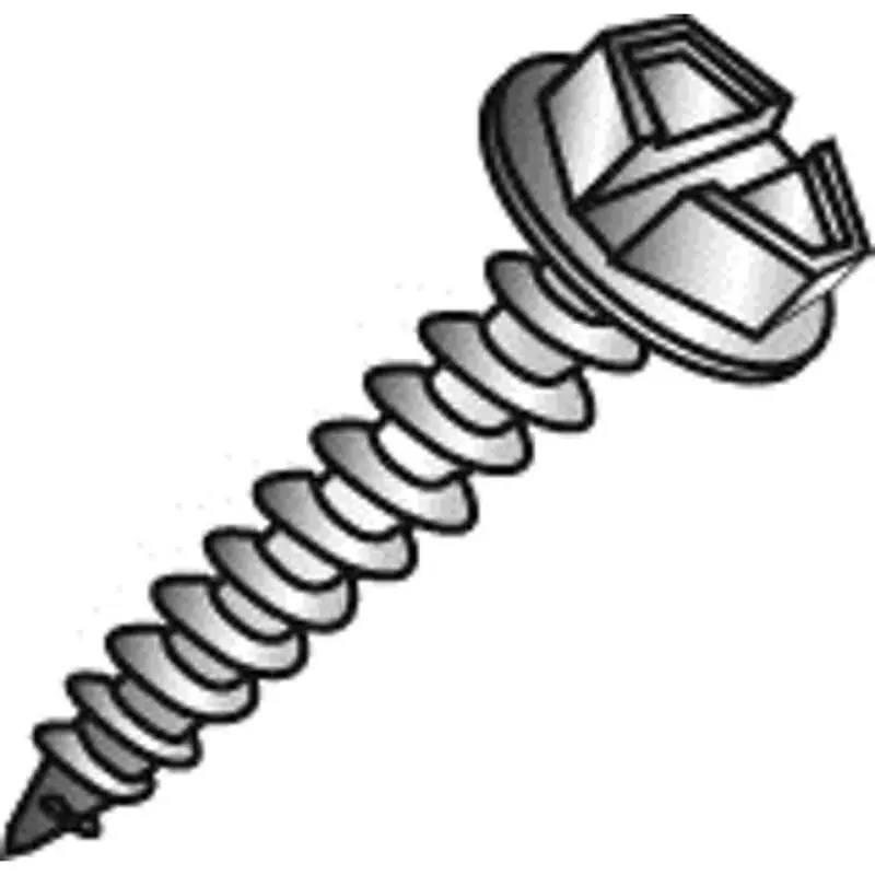 Cully 77232J 12 x 2IN Sheet Metal Screws, Hex Washer Head, Slotted, Zinc, 100/Jar