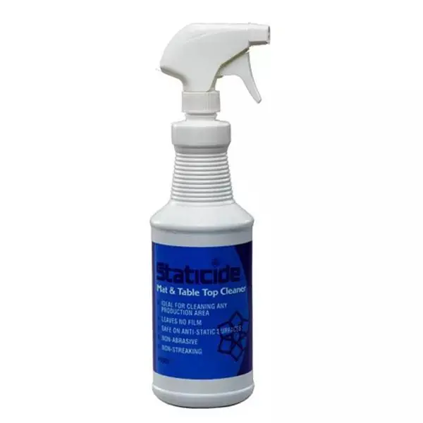 ACL STATICIDE 6001 Mat and Table Top Cleaner, 1 qt, Bottle, Clear Blue