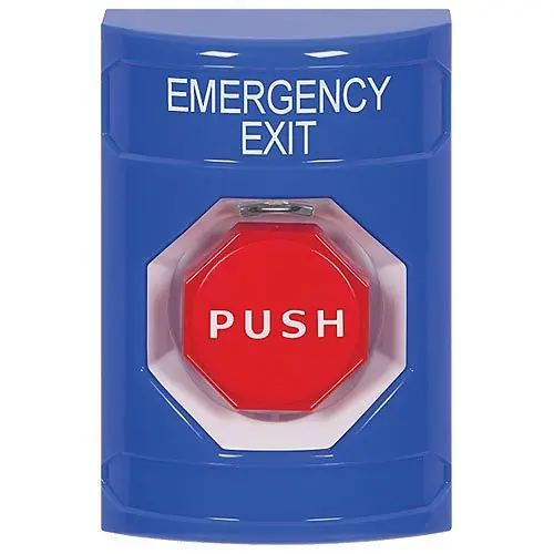 Safety Technology International SS2408EX-EN Stopper Station Push Button Pneumatic LED Emergency Exit Blue