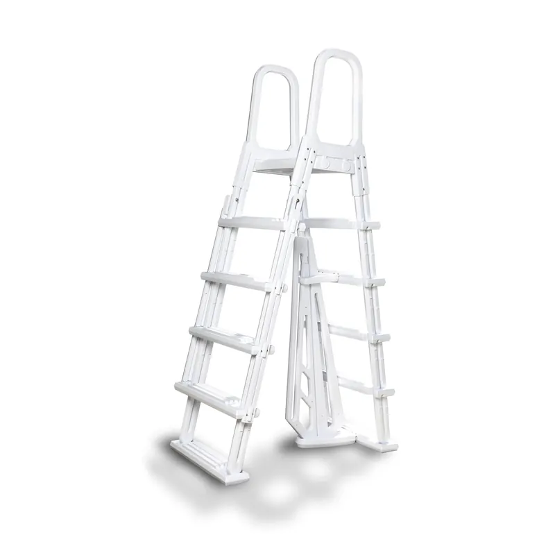 Blue Torrent AC22489 Adjustable A-Frame Flip Up Pool Ladder for Above Ground Pools