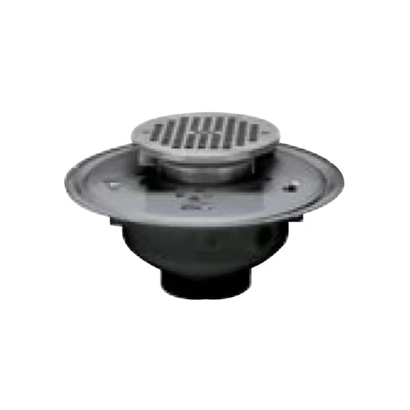 Oatey 82283 ABS Adjustable Commercial Drain with 5 Inch Cast CHR Grate and Square Top, 3 Inch