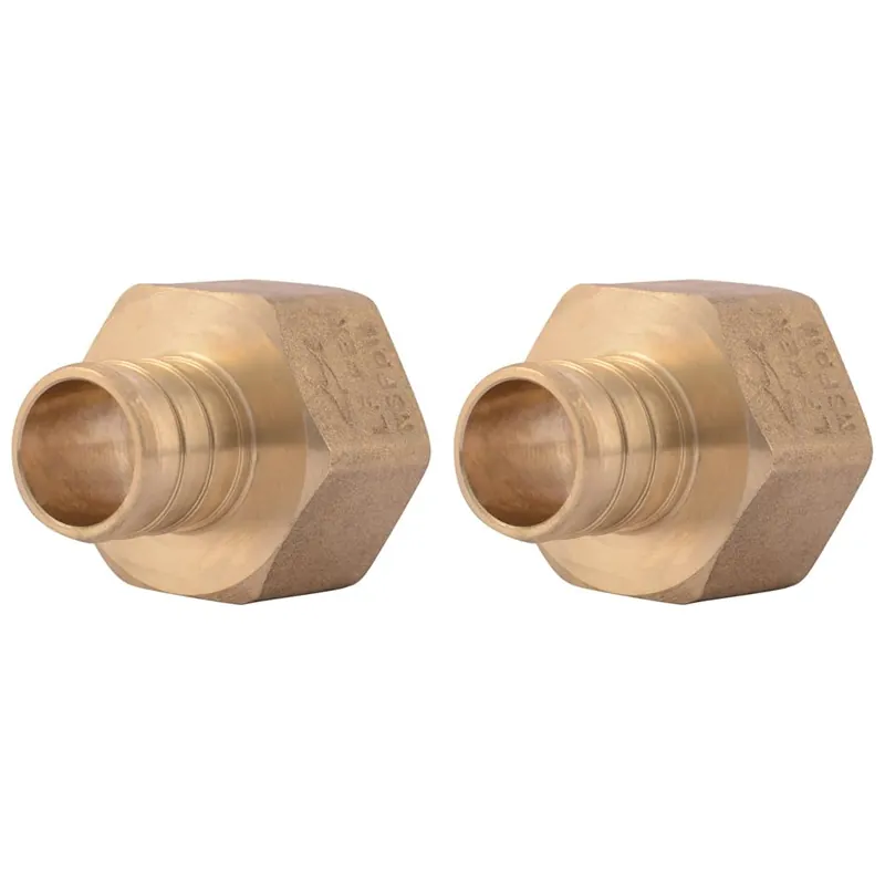SharkBite UC088LFA Brass Crimp Female Adapter 3/4 Inch Pack of 2