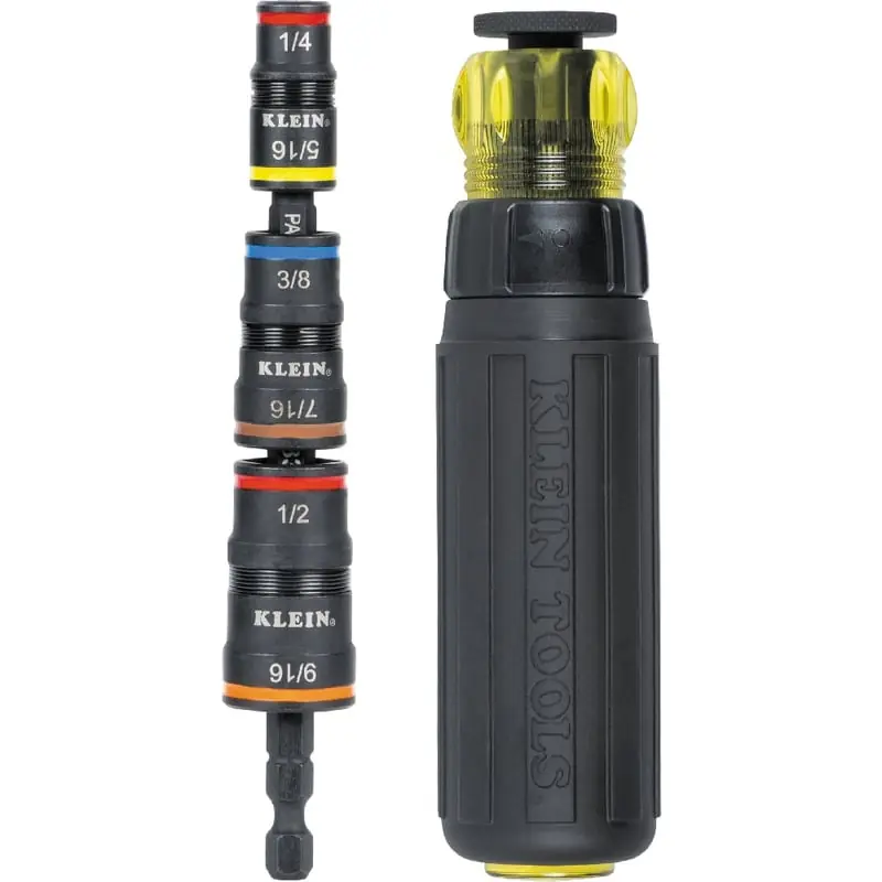 Klein 32910RCHT 7-In-1 Impact Rated Flip Socket Set With Ratcheting Handle
