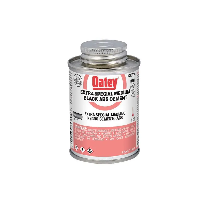 Oatey 30916 Extra Special Medium Low VOC ABS Solvent Cement 4 oz Black