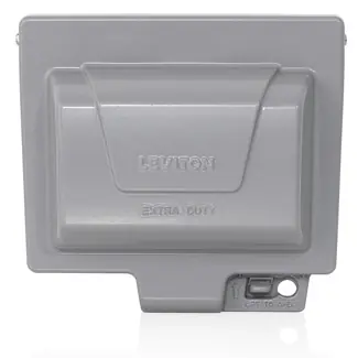 Leviton IUM1H-GY Weatherproof Device Cover 1-Gang Duplex/GFCI Receptacle Replacement MPN
