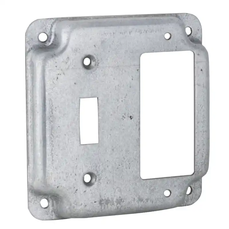 Multiple 814C 4 Square, 1 Toggle, 1 GFCI Raised Cover