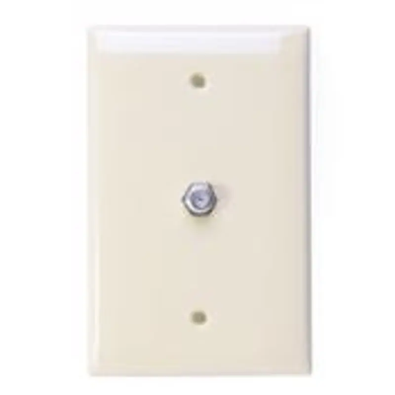 Leviton 40539-MT Video Wall Jack, F Connector, Midsize, Light Almond
