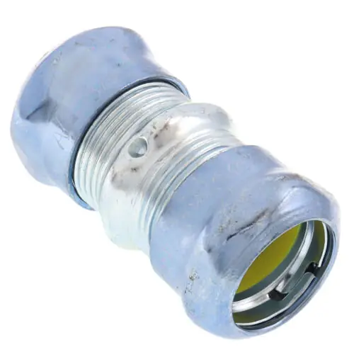 Arlington 831RT Concrete/Raintight Compression Coupling, 3/4 in, For Use With EMT Conduit, Steel
