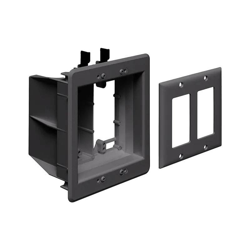 Arlington TVBU505BL Power Low Voltage Recessed Combination Box, Plastic, 18 cu-in Capacity, 2 Gangs