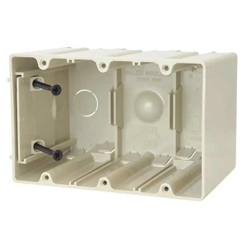 Allied Moulded Products SB-3 3 Gang Adjustable Electrical Box New/Old Work