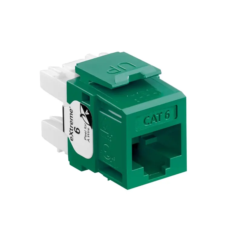 Leviton 61110-RV6 CAT6 QuickPort Connector, Green