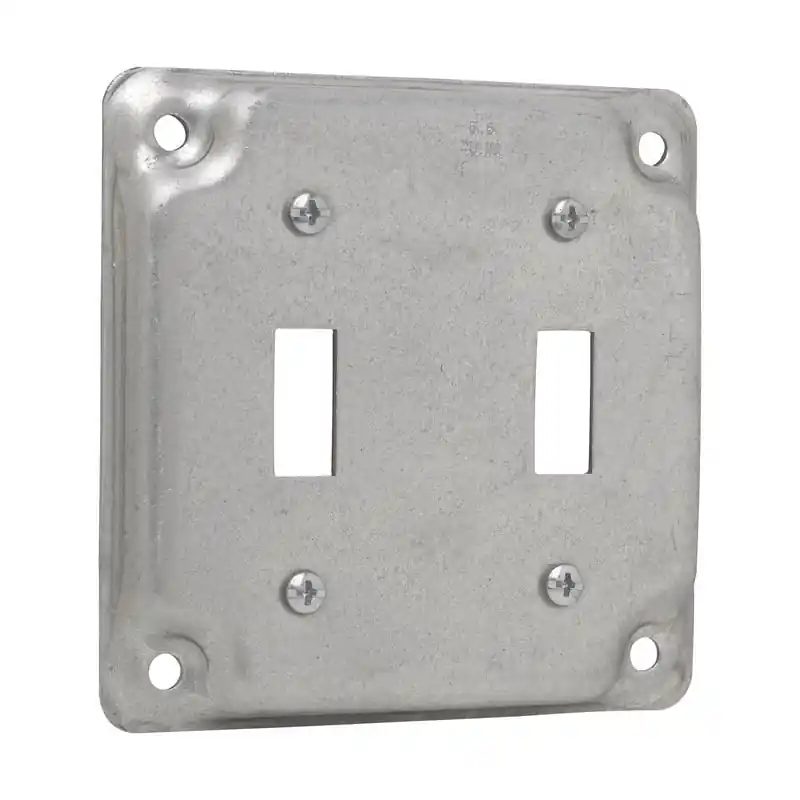 Multiple TP508 4IN Square Raised Cover 2 Switch Crouse-Hinds series