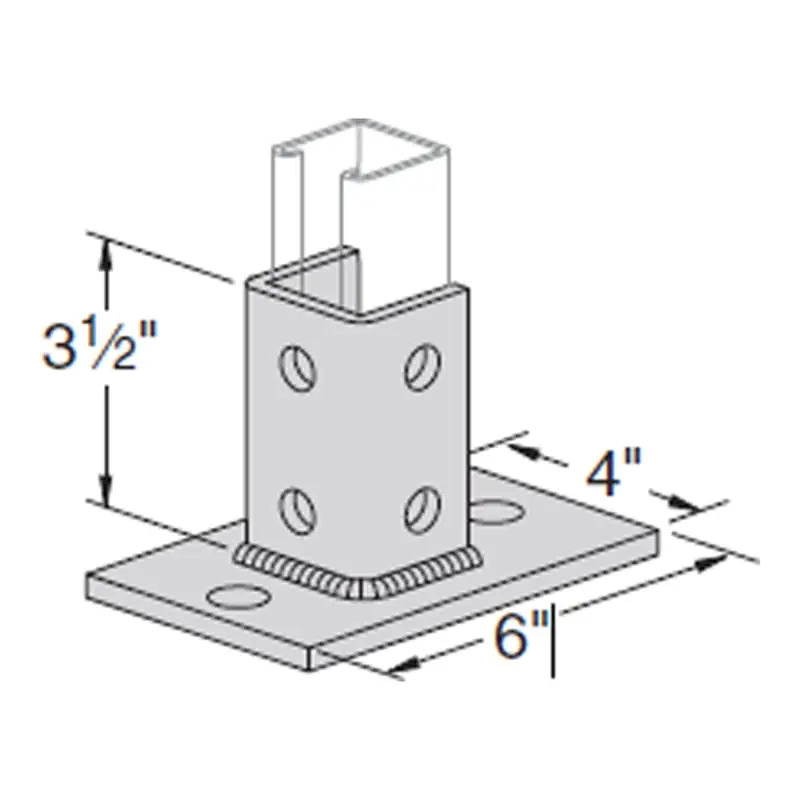 Multiple PS-3025-EG 1 5/8 Deep Strut Post Base