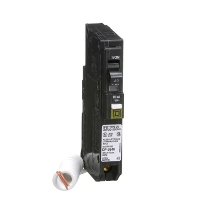 Square D QO120GF QO, 1 Pole, 20 Amp, Plug-On GFCI Circuit Breaker, 120/240 Volt