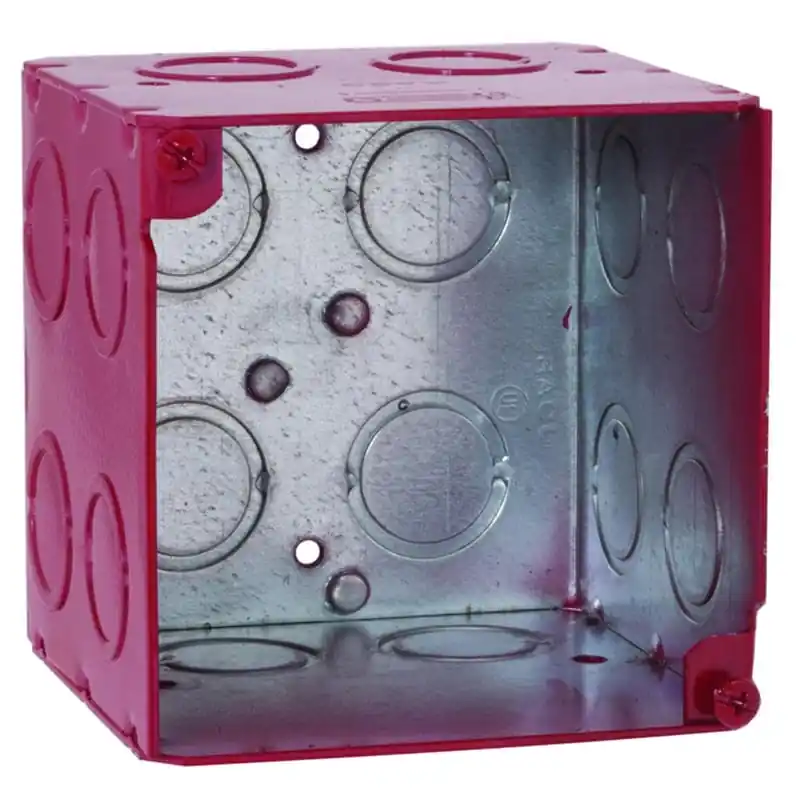 Multiple 911-2 3-3/4 Square Box, 3-1/2IN Deep, 1/2IN and 3/4IN KO