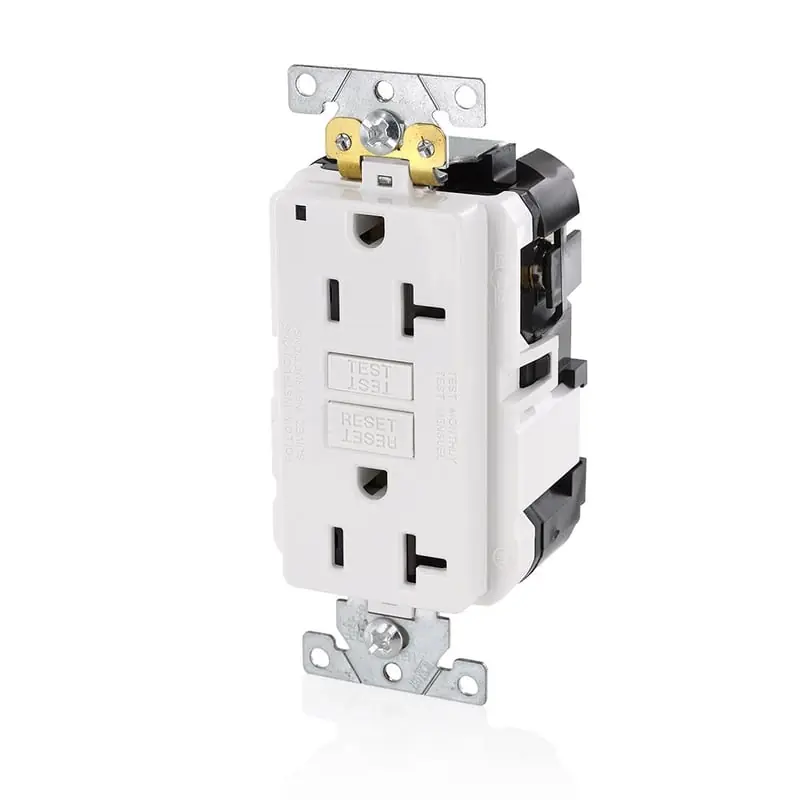 LEVITON MGFN2-W 20 Amp, 125 Volt, SmartlockPro GFCI Receptacle, White