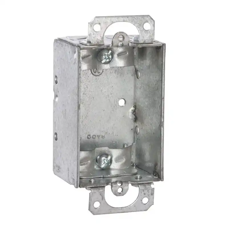 Multiple 410 Switch Box, 1-1/2IN Deep, NMSC Clamps, Plaster Ears