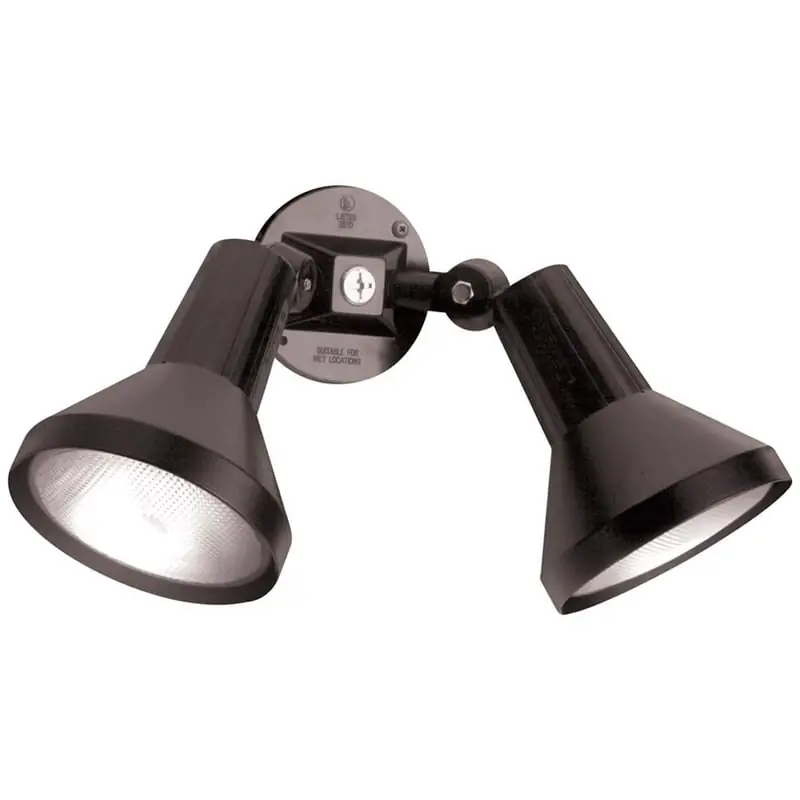Satco SF77-701 FloodLight 2 PAR38 Lights Adjustable Swivel Black