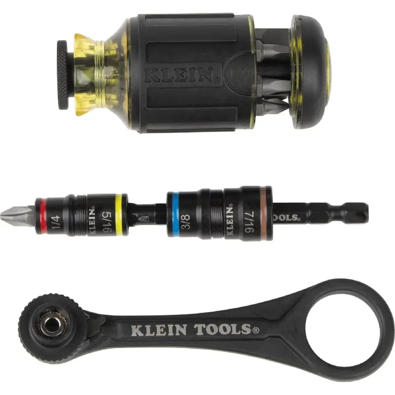 Klein 85515HD Flip Socket, Mini Ratchet and Multi-Bit Driver Set, 3-Piece