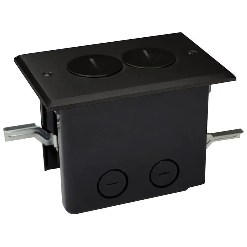 Allied FB-2DB Rectangular Floor Box Assembly, Dark Bronze Duplex Cover