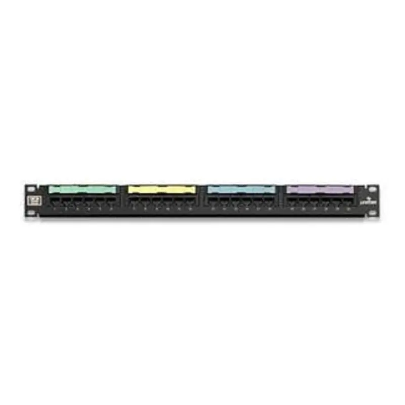 Leviton LEV5G596 Cat5e Universal Gigamax 24 Port Patch Panel With Cable Management Bar