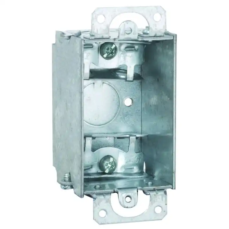 Multiple 440 Switch Box, 2IN Deep, 1/2IN KO, AC/MC/Flex Clamps, Plaster Ears