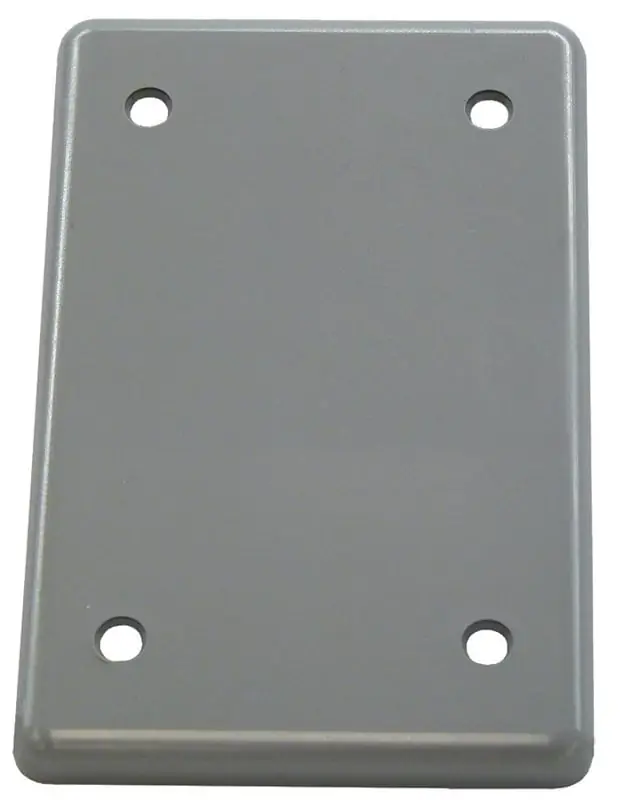 CANTEX 5133362 1 Gang, FS Blank Weatherproof Cover, Gray