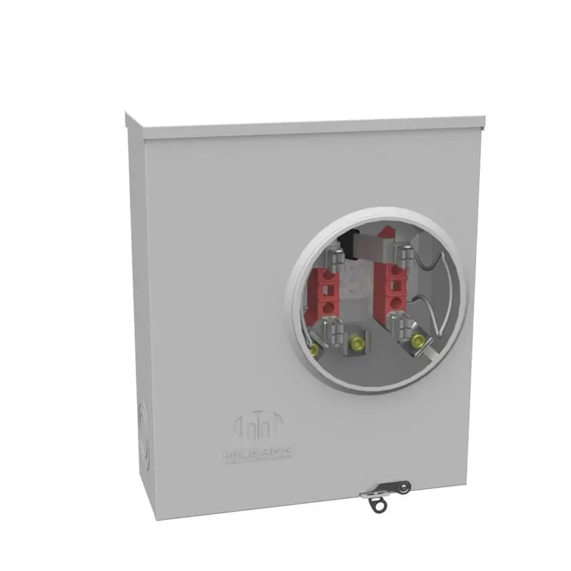 Milbank U1980-O-KK 200 Amp Ringless Meter Socket, 4 Terminal, Plain Top Horn Bypass