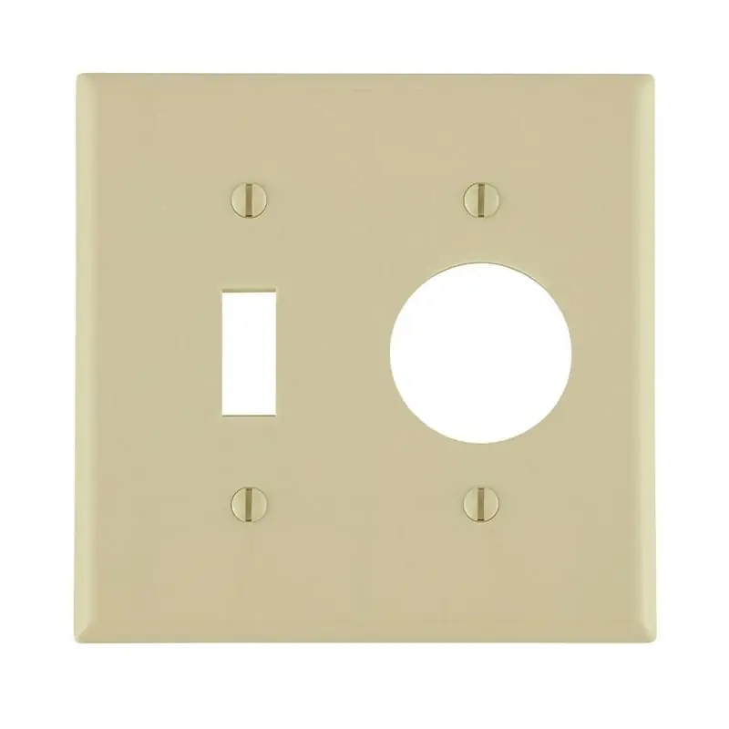 LEVITON 86007 2 Gang 1-Toggle 1-Single 1.406 Diameter Device Combination Wall Plate