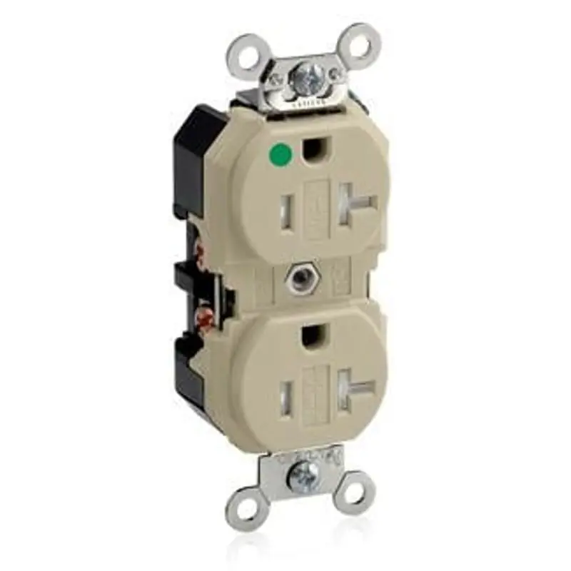 Leviton 8300-SGI 20 Amp, 125 Volt, Tamper-Resistant Straight Blade Receptacle, Ivory