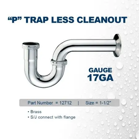 Everflow 12712 P-Trap Chrome Plated Brass 1-1/2 inch